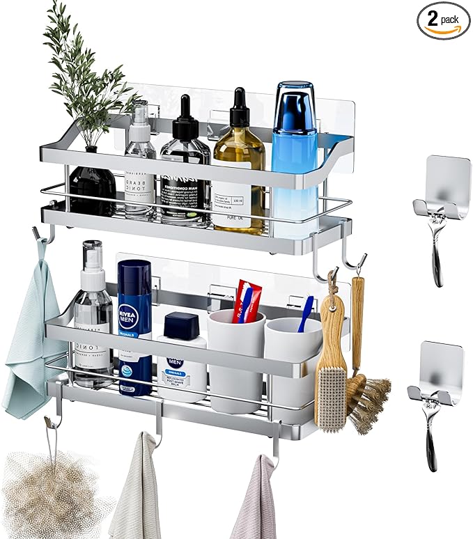 Carwiner Shower Caddy Bathroom Shelf 2-Pack,